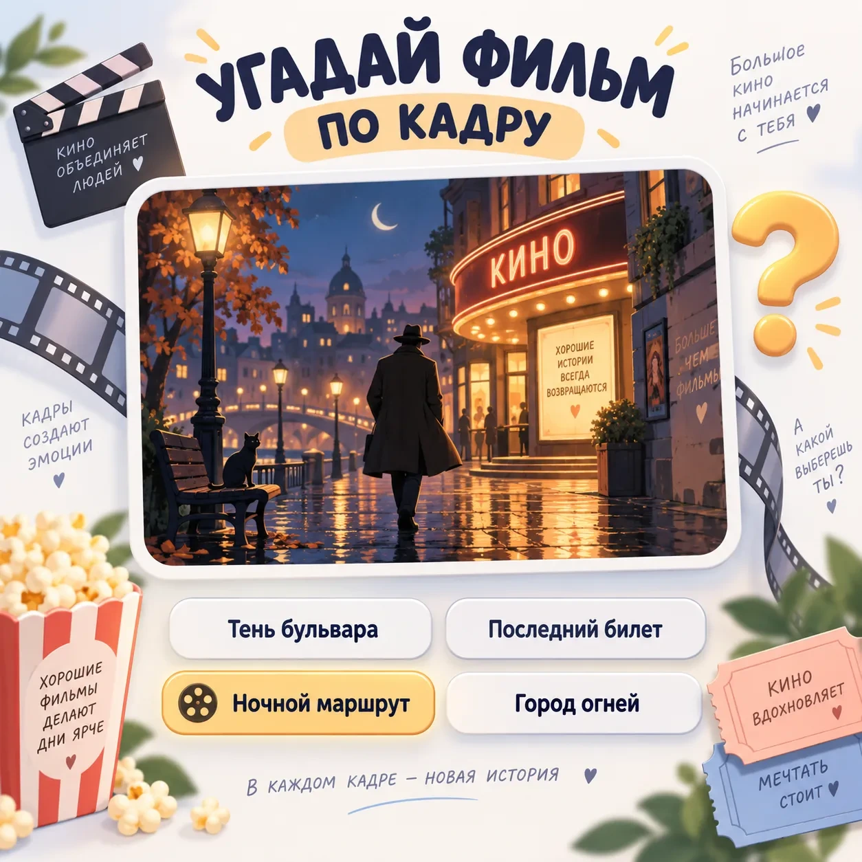 Один кадр — четыре варианта ответа. Узнаете фильм?